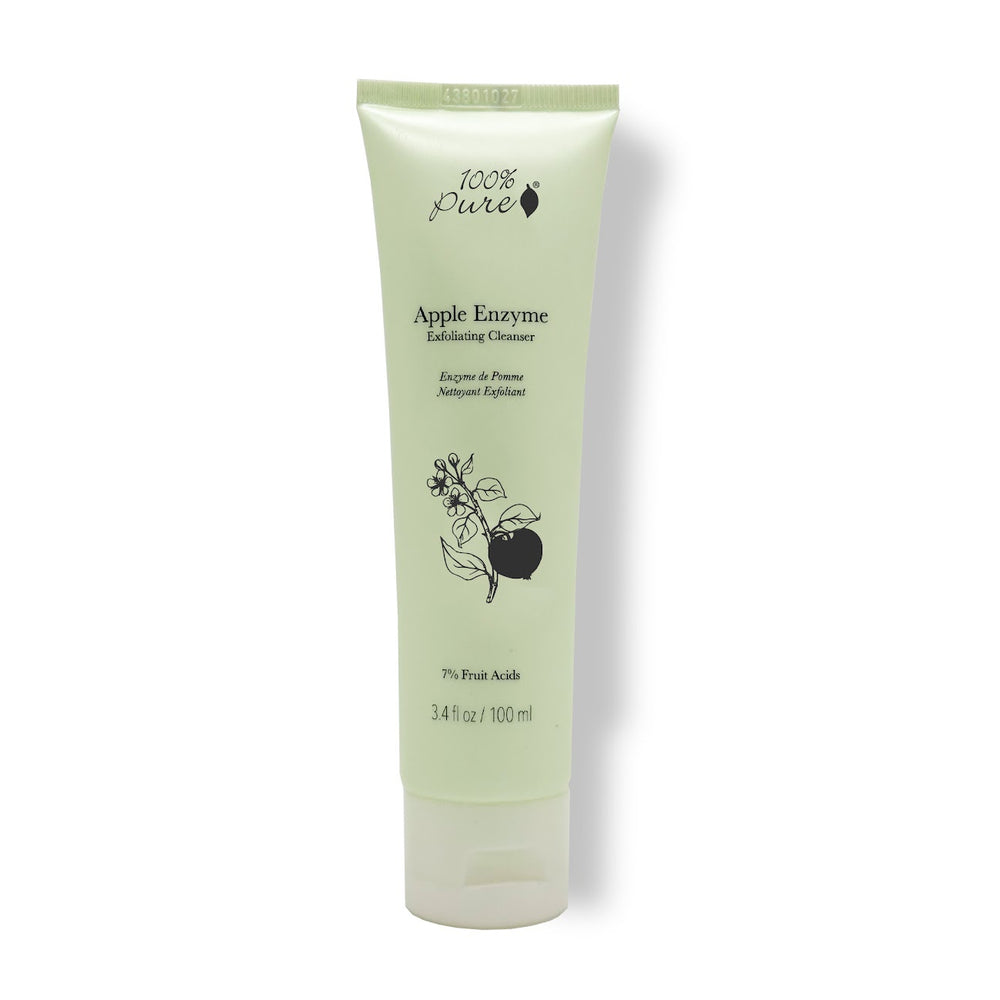 Tube of 100% Pure Apple Enzyme Exfoliating Cleanser on a white background