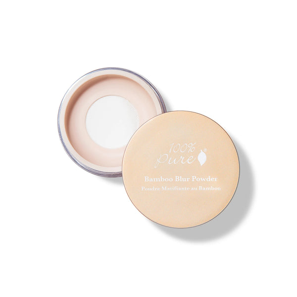 100% PURE Bamboo Blur Powder Translucent, a lightweight setting powder with a soft matte finish in a bamboo silica base.