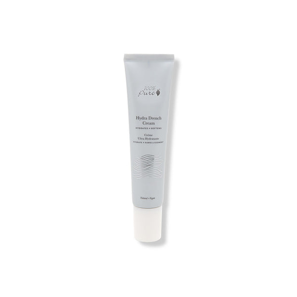 Tube of Hydra Drench Cream by 100% Pure on a white background