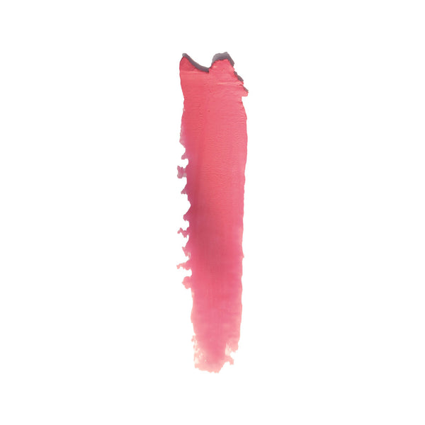 Pink lipstick swatch on a white background