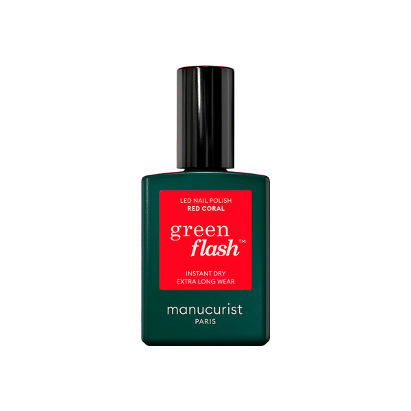 MANUCURIST Green Flash LED Nail Polish Red Coral