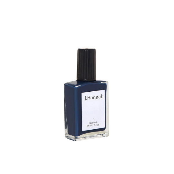 J. HANNAH Blue Nudes Nail Polish is a dark blue color on white background