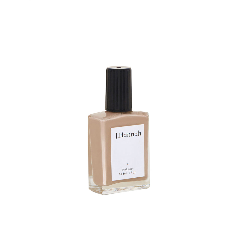 J. HANNAH Chanterelle Nail Polish is a dark beige color on white background