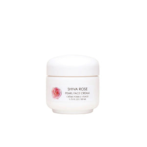Shiva Rose Pearl Rose Face Cream in a jar, featuring a luxurious blend of pearl powder and rose extract for radiant skin.