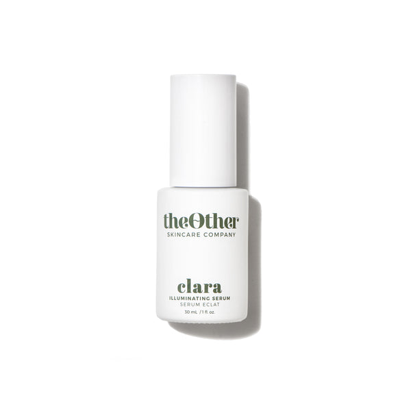 Clara Illuminating Vitamin C Serum – Brightening serum with Vitamin C, Niacinamide, and Turmeric for a radiant complexion.