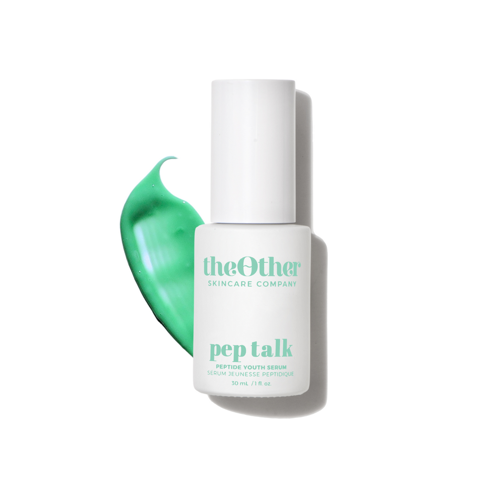 The Other Skincare Pep Talk Peptide Youth Serum – lightweight, hydrating serum with peptides and bakuchiol for a radiant, even-looking complexion.