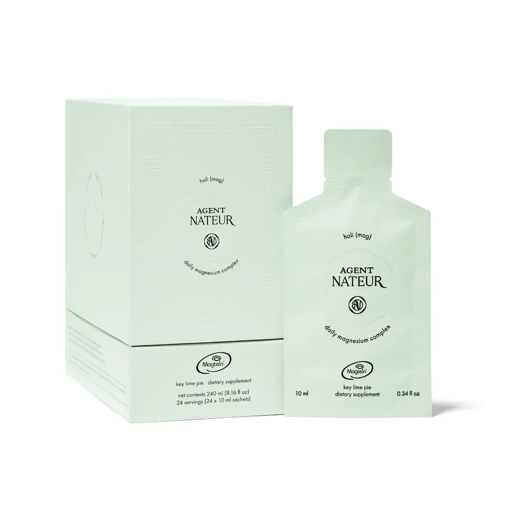 AGENT NATEUR holi (mag) Advanced Daily Magnesium Complex in key lime pie flavor.