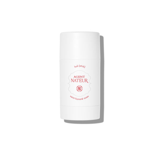Agent Nateur holi (stick) Saint Honoré Roses deodorant with a luxurious blend of rose, vanilla, and patchouli.