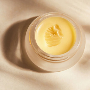 ALEPH Mixing Face Balm open jar on beige background