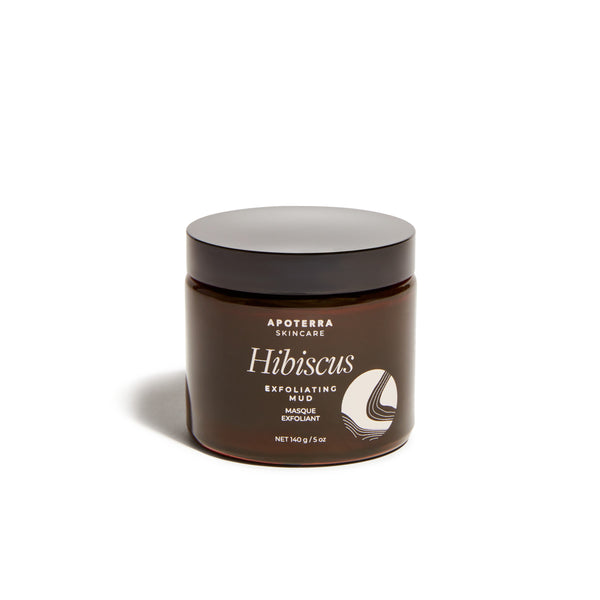 Apoterra Hibiscus Exfoliating Mud jar on white background