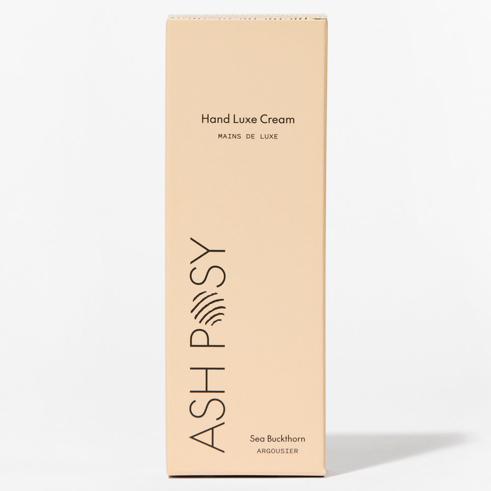 Ash Posy Hand Luxe Cream in Sea Buckthorn – a 75ml tube of botanical hand cream with vitamin-rich, non-greasy hydration for soft, nourished hands.