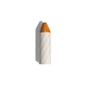 AXIOLOGY 3-in-1 Balmie Crayon Highlighter in Caramel, a plastic-free multi-use makeup crayon with warm sunset gold and copper undertones for eyes, lips, and cheeks.