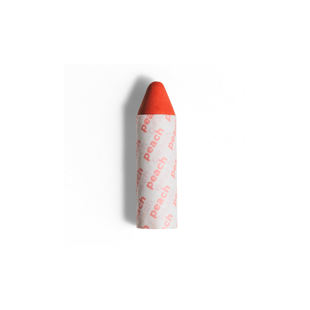 AXIOLOGY Vegan Multi-Use Balmie Crayon Peach, plastic-free matte makeup for eyes, lips, and cheeks.