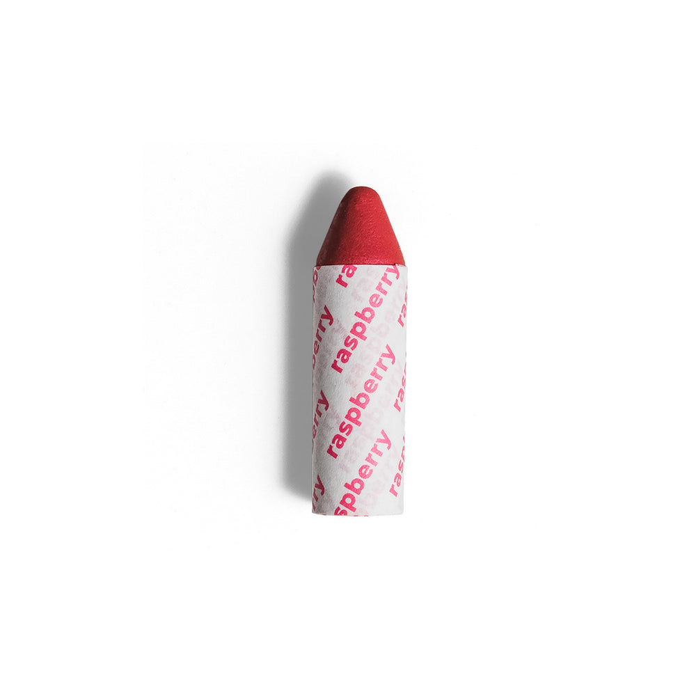 AXIOLOGY Vegan Multi-Use Balmie Crayon Raspberry, plastic-free matte makeup for eyes, lips, and cheeks.