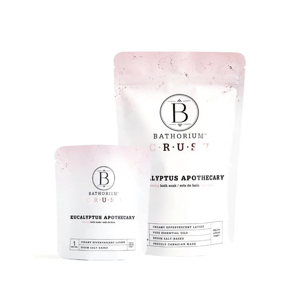 Bathorium Eucalyptus Apothecary Crush bath soak with eucalyptus and wintergreen. ALWAYS SHOW