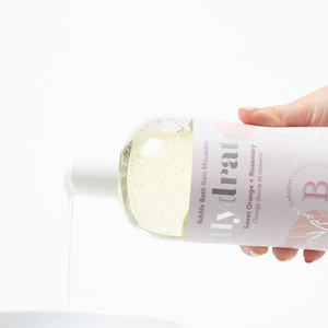 Bathorium Hydrate Bubble Bath bottle with light pink packaging