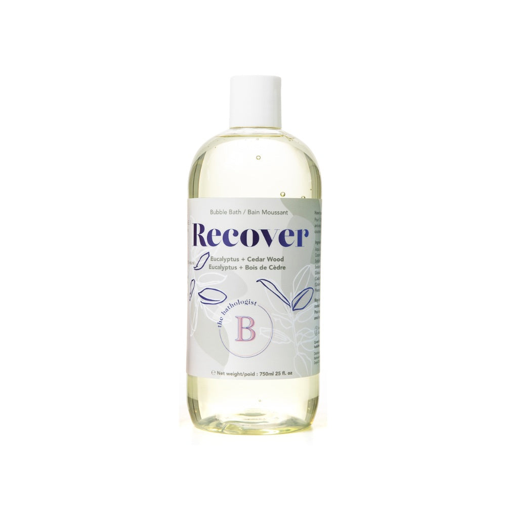 BATHORIUM The Bathologist Recover Bubble Bath with eucalyptus and cedarwood in 750ml bottle.