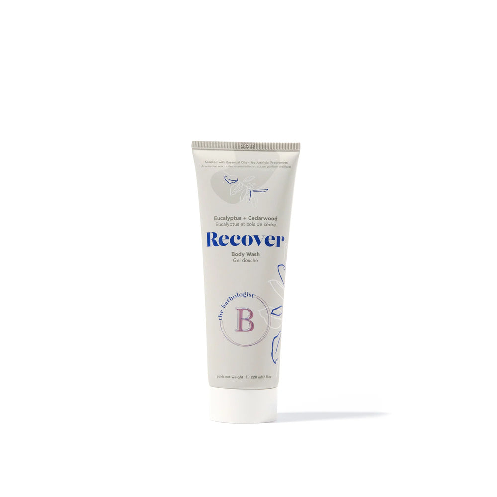 Bathorium Creamy Body Wash Recover in eucalyptus and cedarwood scent in 220ml bottle.