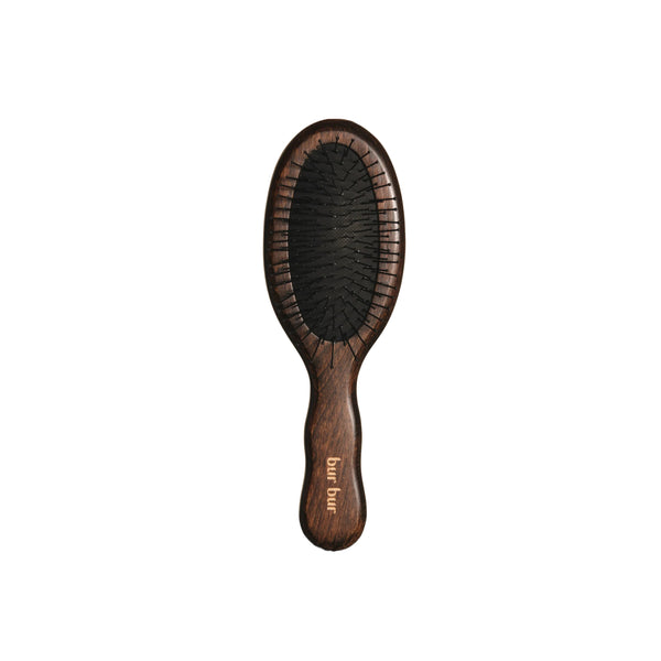 Wooden hairbrush with black bristles from Bur Bur on a white background