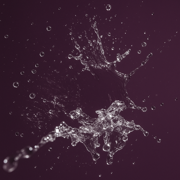 Water splashes against a dark background