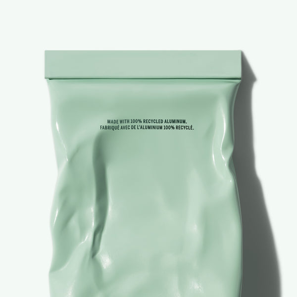 Green packaging with recycled aluminum text on a white background. CORPUS Aromatic Hand Cream Amalgam 5
