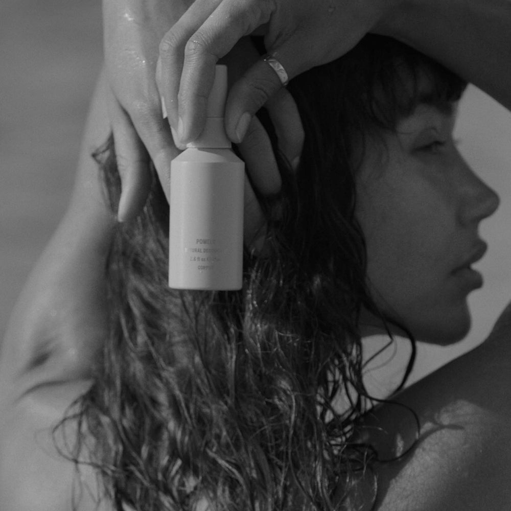 CORPUS Deodorant Spray Pomelo - natural deodorant with pomelo, galbanum, white florals, and sandalwood. Vegan, aluminum-free, non-aerosol spray suitable for sensitive skin.