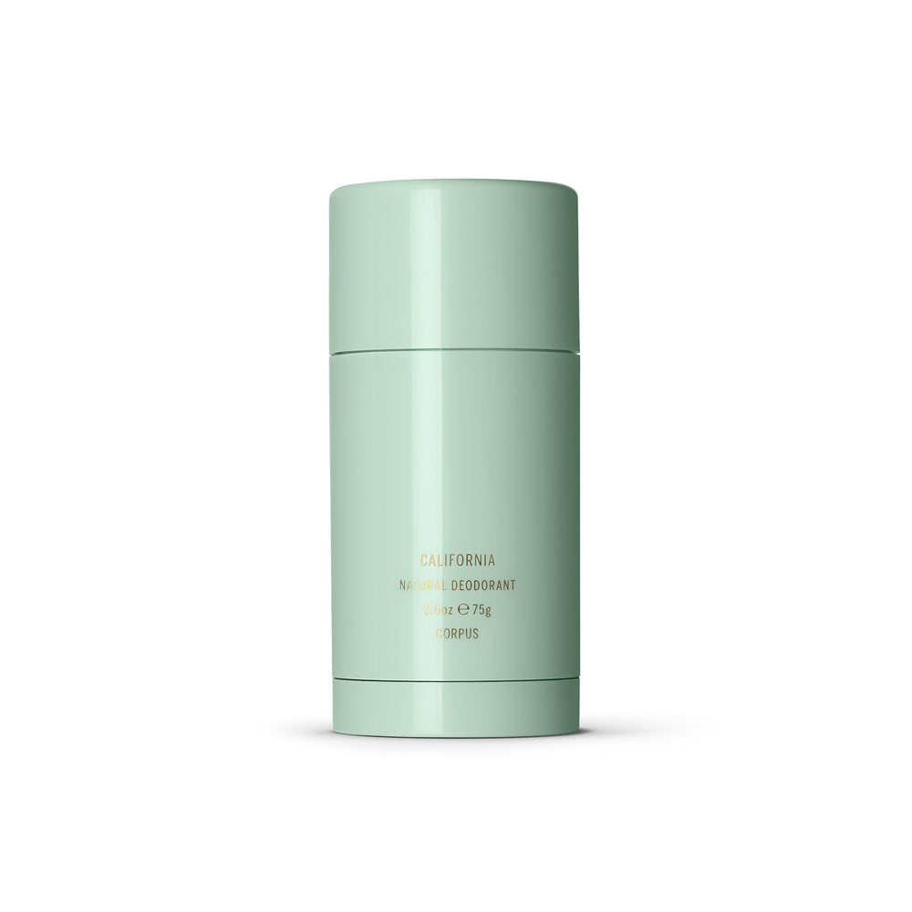 CORPUS California Natural Deodorant in mint packaging on white background