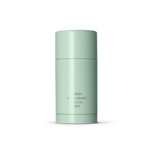 CORPUS Nº Green Natural Deodorant in aluminum packaging with citrus and spice notes of bergamot, pink lemon, orange blossom, and cardamom.