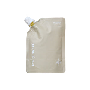 Eye of Horus Seven Seed Sacred Oil Refill pouch. A luxurious blend of Moringa, Marula, Hemp, Pomegranate, Baobab, Nigella, and Abyssinian oils, designed to hydrate, restore, and rejuvenate the skin.