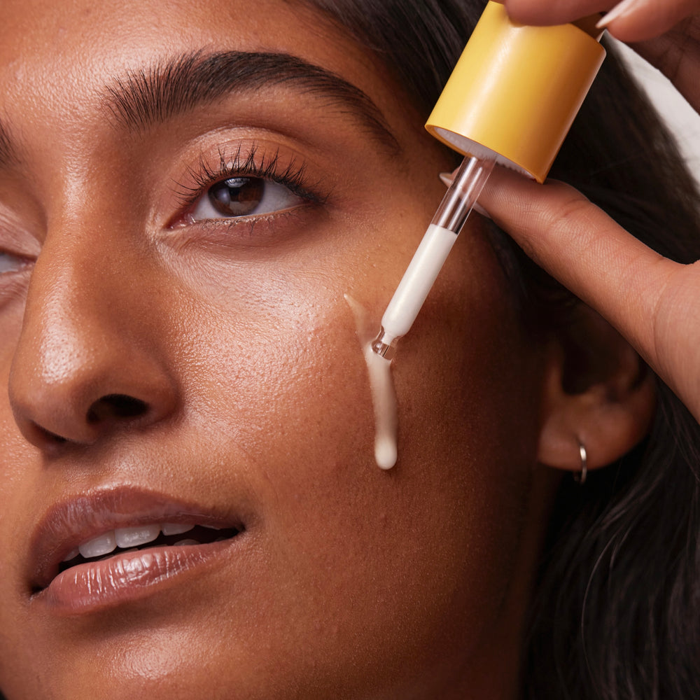 FACILE Brighten Targeted Pigment Serum with Tranexamic Acid for dark spots and discoloration in an airtight pump bottle.