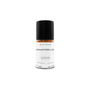 HELLO TOMATO Chanterelle nail polish, a warm brownish orange, with an earthy quality, inspired by the delicate chanterelle mushroom.
