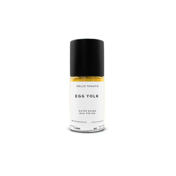 HELLO TOMATO Egg Yolk nail polish, a happy golden yellow, reminiscent of grade AA egg yolks.