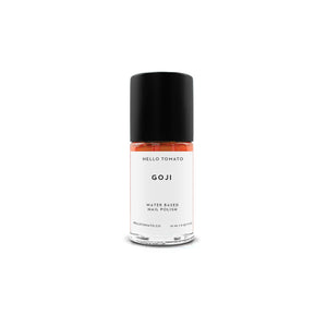 HELLO TOMATO Goji nail polish, an energizing orange with a subtle iridescence, named after one of the superfood, Goji berries. 
