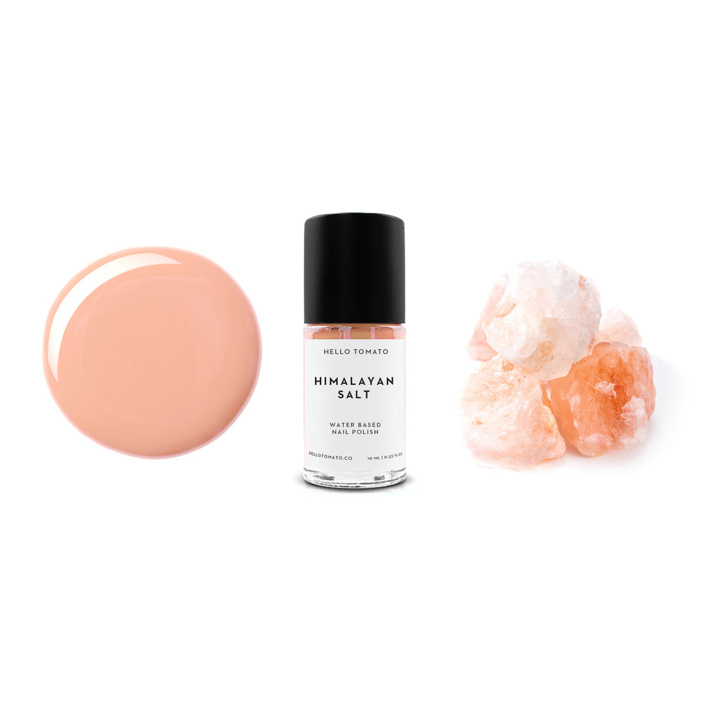 HELLO TOMATO Himalayan Salt nail polish, a dusty pink, reminiscent of the natural colors of Himalayan salts from Pakistan.