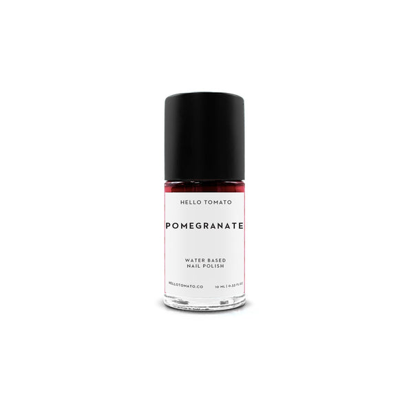 HELLO TOMATO Pomegranate nail polish, a dark vampy red inspired by the gorgeous and juicy winter fruit.