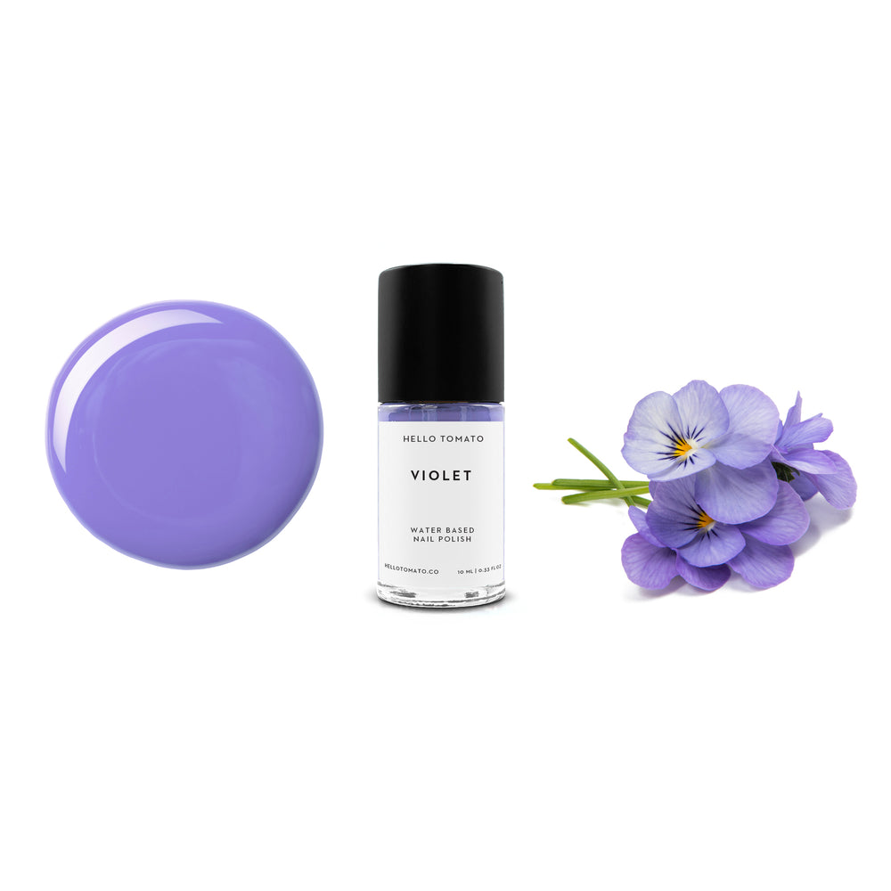 HELLO TOMATO Violet nail polish, a dusty fresh purple, inspired by these delicate and fragrant little beauties.