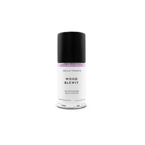 Nail polish bottle labeled 'Wood Blewit' by Hello Tomato on a white background