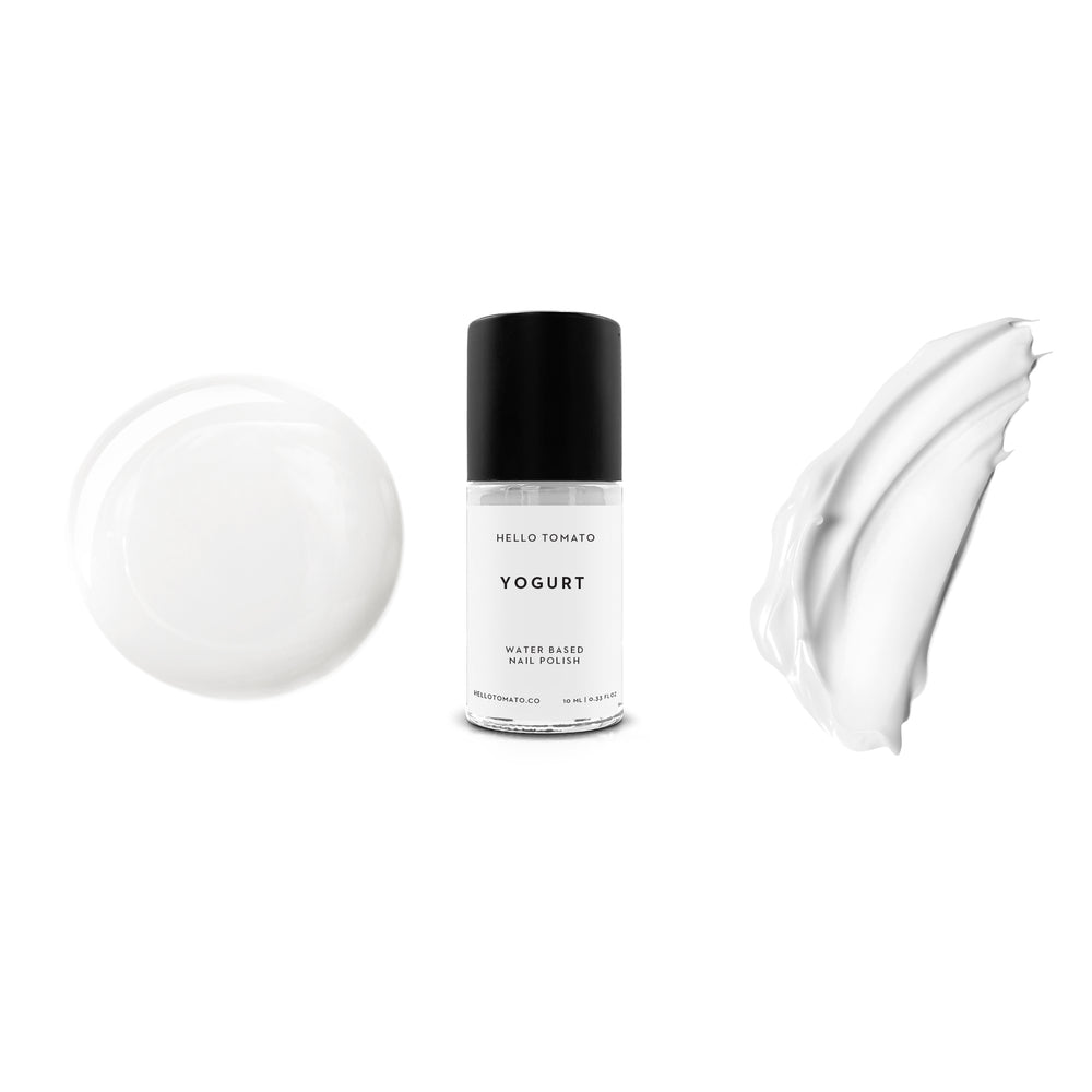HELLO TOMATO Yogurt nail polish, a classic bold white. 