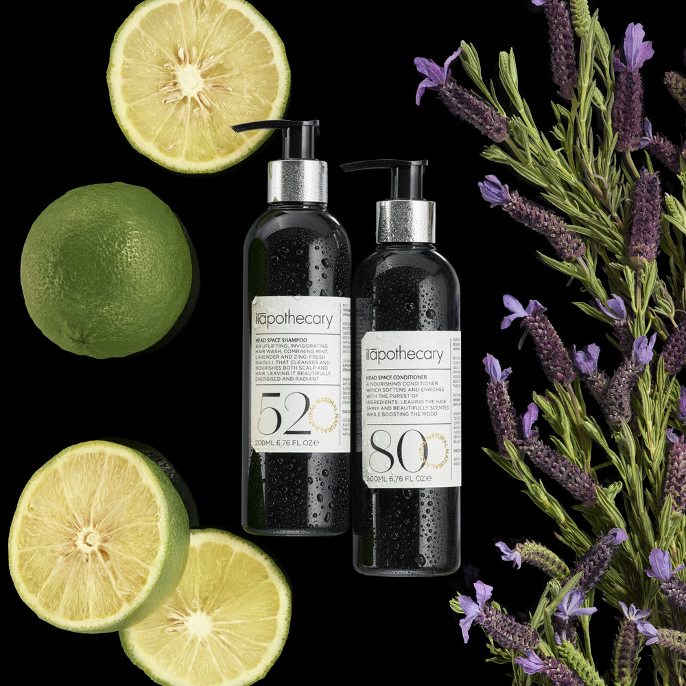 ILAPOTHECARY Head Space Shampoo with mint, lavender, and niaouli for a soothing, refreshing cleanse.