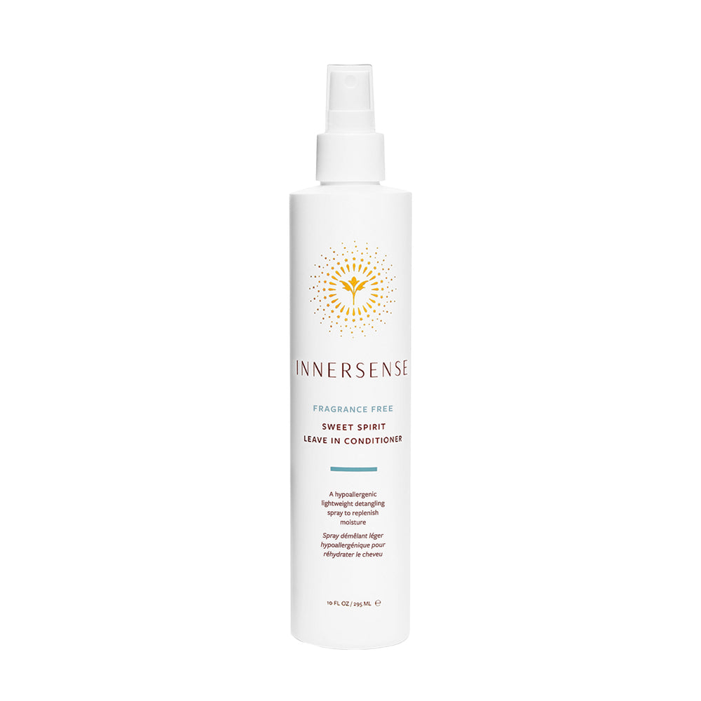 Innersense Organic Beauty Sweet Spirit Leave In Conditioner Fragrance Free bottle, lightweight leave-in conditioner with Aloe Vera, Tamanu Oil and honey.