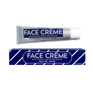 Face crème tube and packaging on a white background