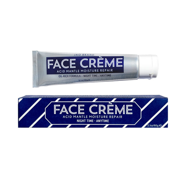 Face crème tube and packaging on a white background