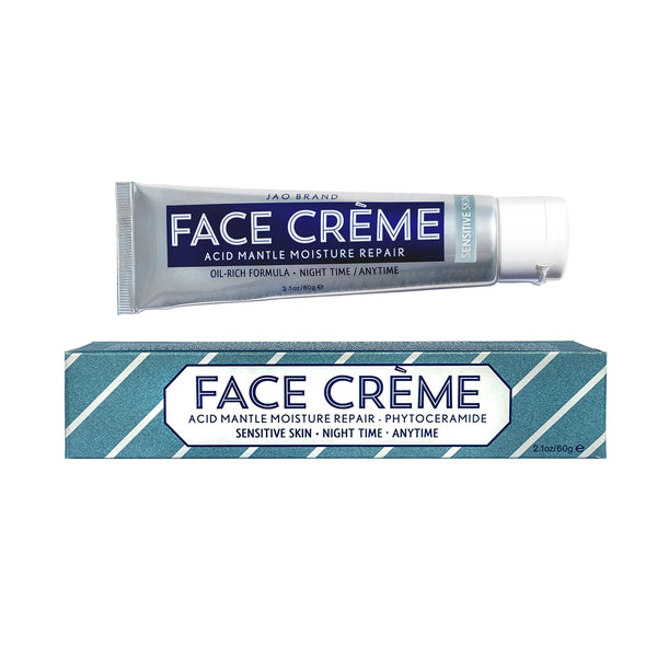 Face Crème tube and packaging on a white background