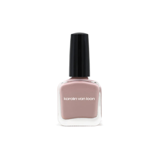 Karolin Van Loon 15 Mauve Léger – nude pink vegan nail polish, cruelty-free, 12-free, eco-friendly formula made in Belgium with long-lasting glossy finish.