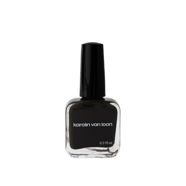 Karolin Van Loon 54 Figue Marron vegan nail polish in deep brown with golden undertones, inspired by Mediterranean figs.