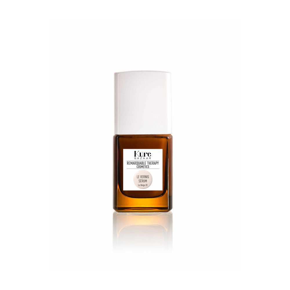 Kure Bazaar Tinted Nail Serum in Le Beige 01 – soft beige with a nourishing formula, enhancing nails with silicium, keratin, and calcium for smooth, healthy-looking nails.