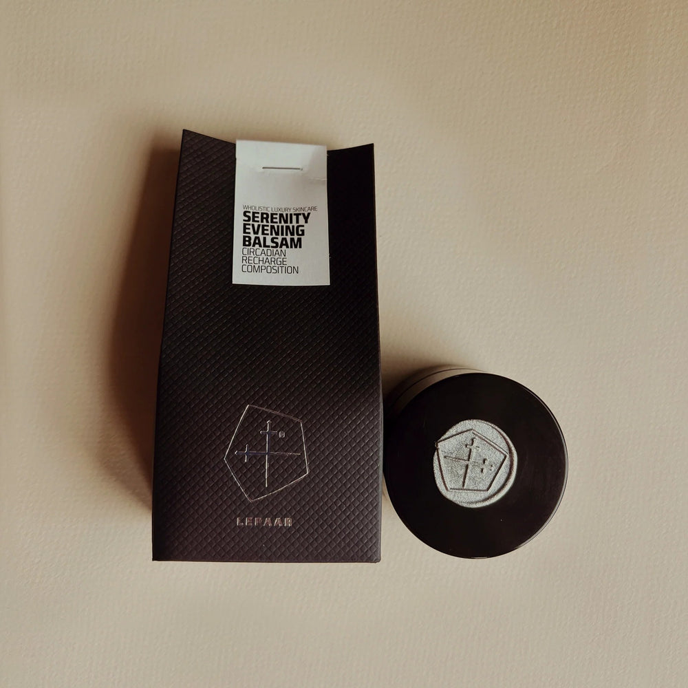 Lepaar Serenity Evening Balsam – Botanical overnight mask with biodynamic plant oils and sage, designed to nourish and calm skin during sleep.