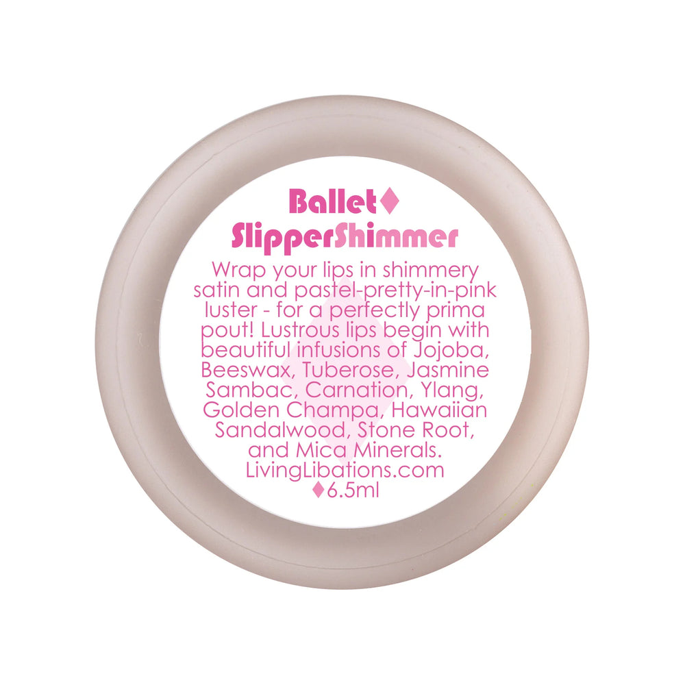 Living Libations Ballet Slipper Shimmer with a soft pastel-pink tint and luminous finish