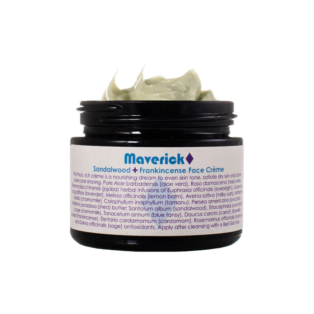 Living Libations Maverick Face Crème with nourishing botanicals and essential oils. 50ml