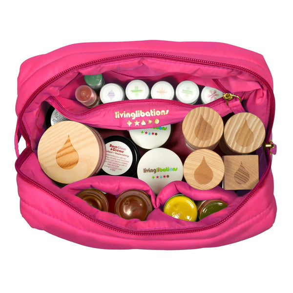 LIVING LIBATIONS Puffer Dopp Bag peony pink